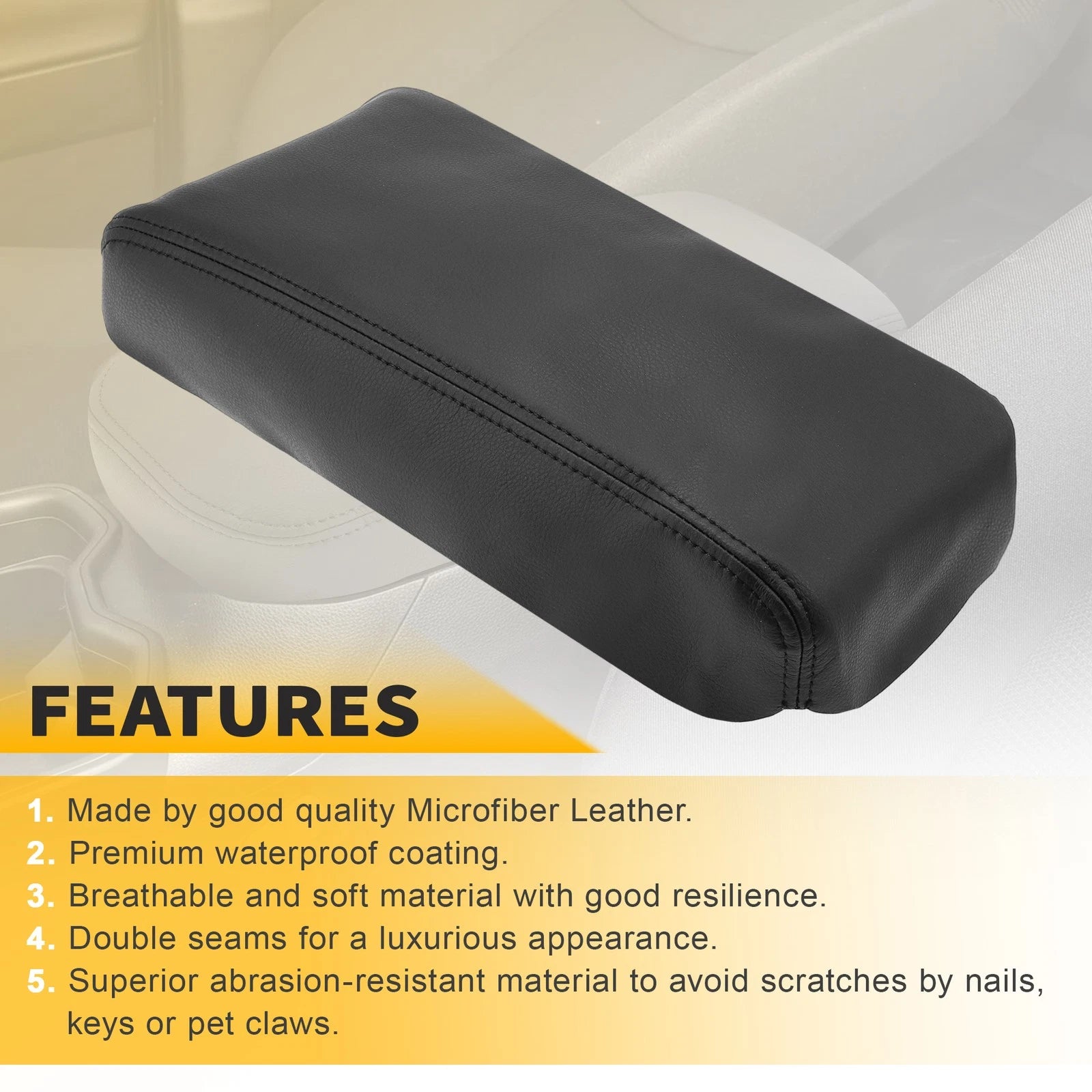 Leather Center Console Lid Armrest Cover for Subaru Crosstrek (2012–2017)