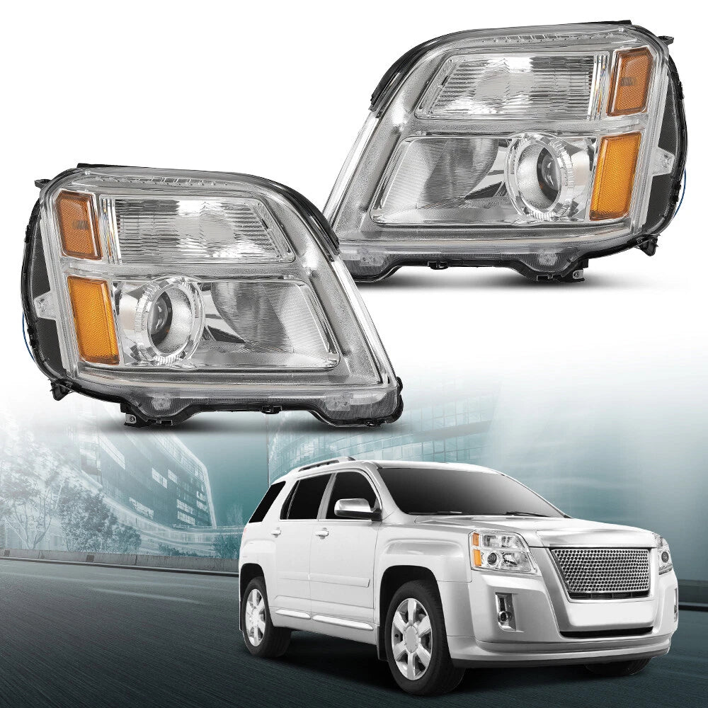 Set of 2 Halogen Headlights Assembly for GMC Terrain (2010–2015)