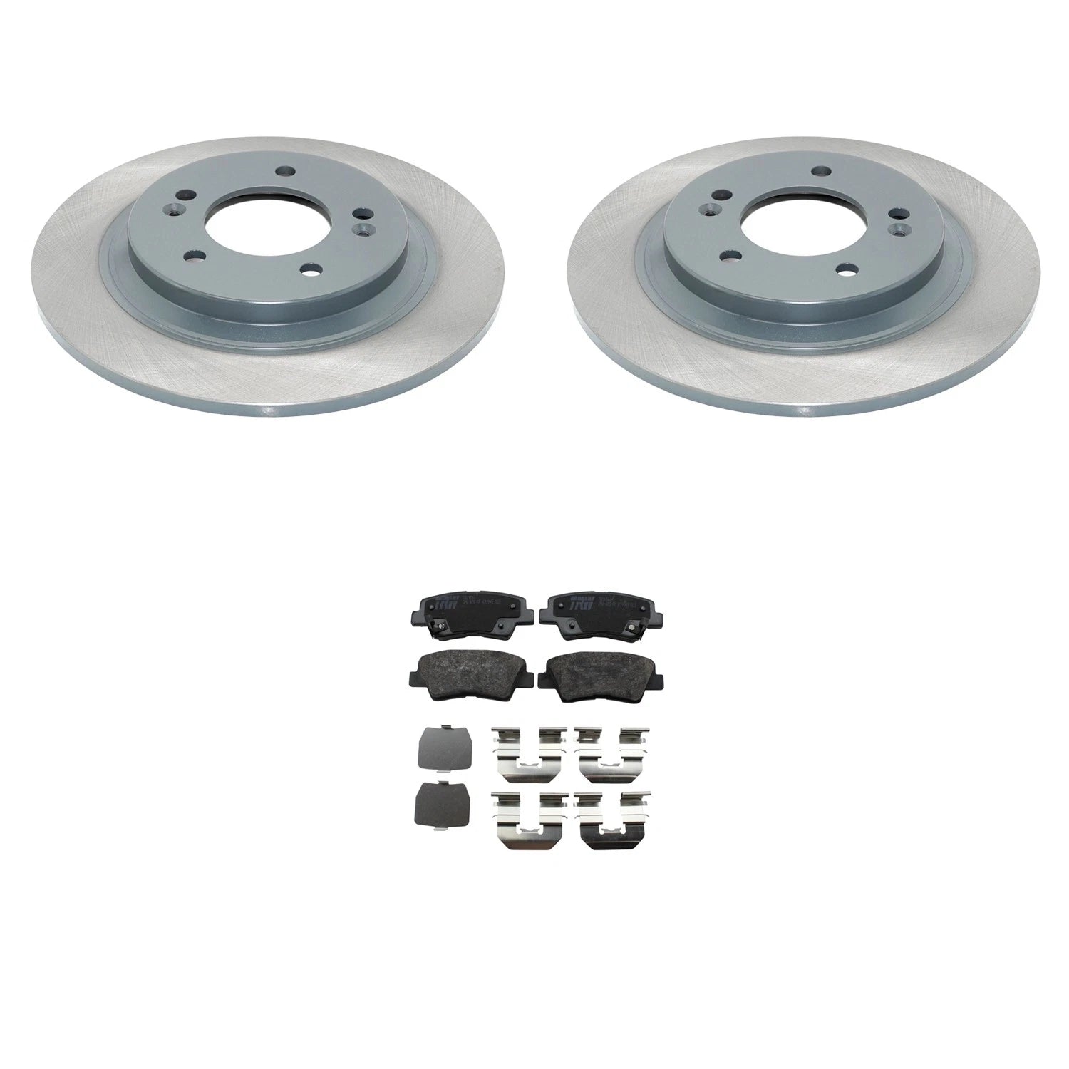 Set of 2 DuraGo Rear Rotors & TRW Pro Ceramic Brake Pads for Kia Optima (2014–2016)
