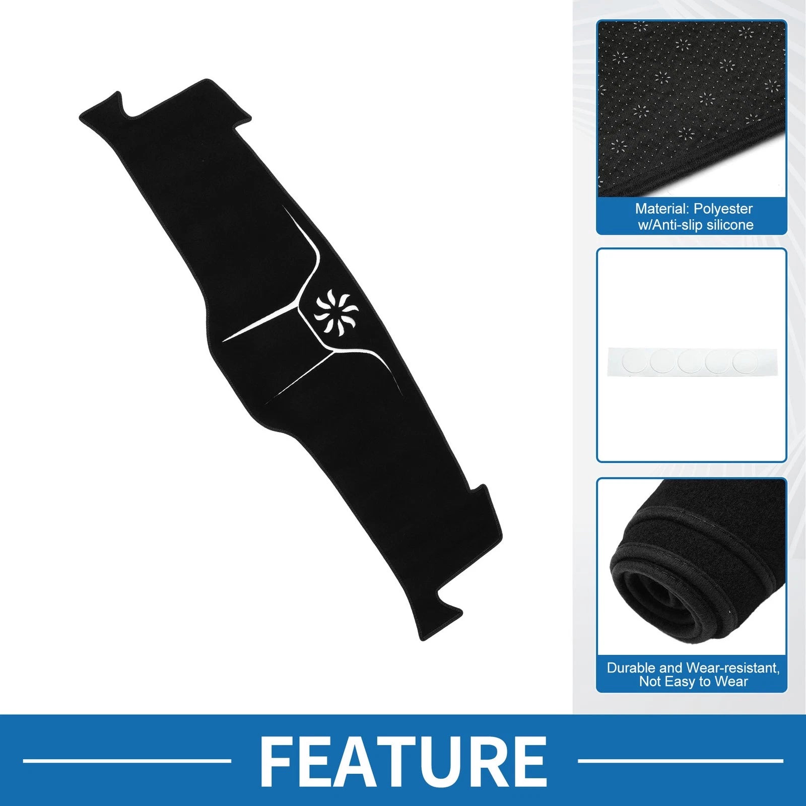Dashboard Cover Mat for Ford Mustang Mach-E (2021–2023) Sun Protector Black