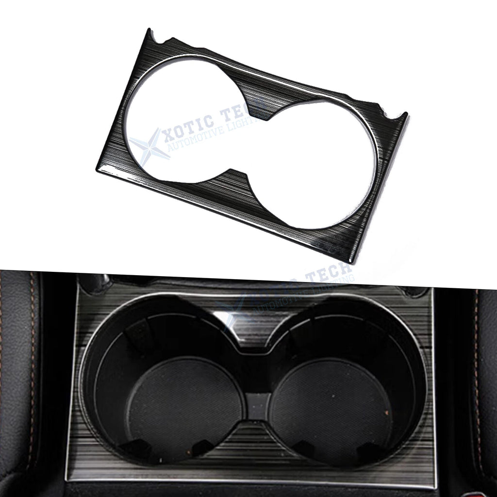 Black Titanium Interior Water Cup Holder Frame Cover for Mazda CX-5 (2017–2025)