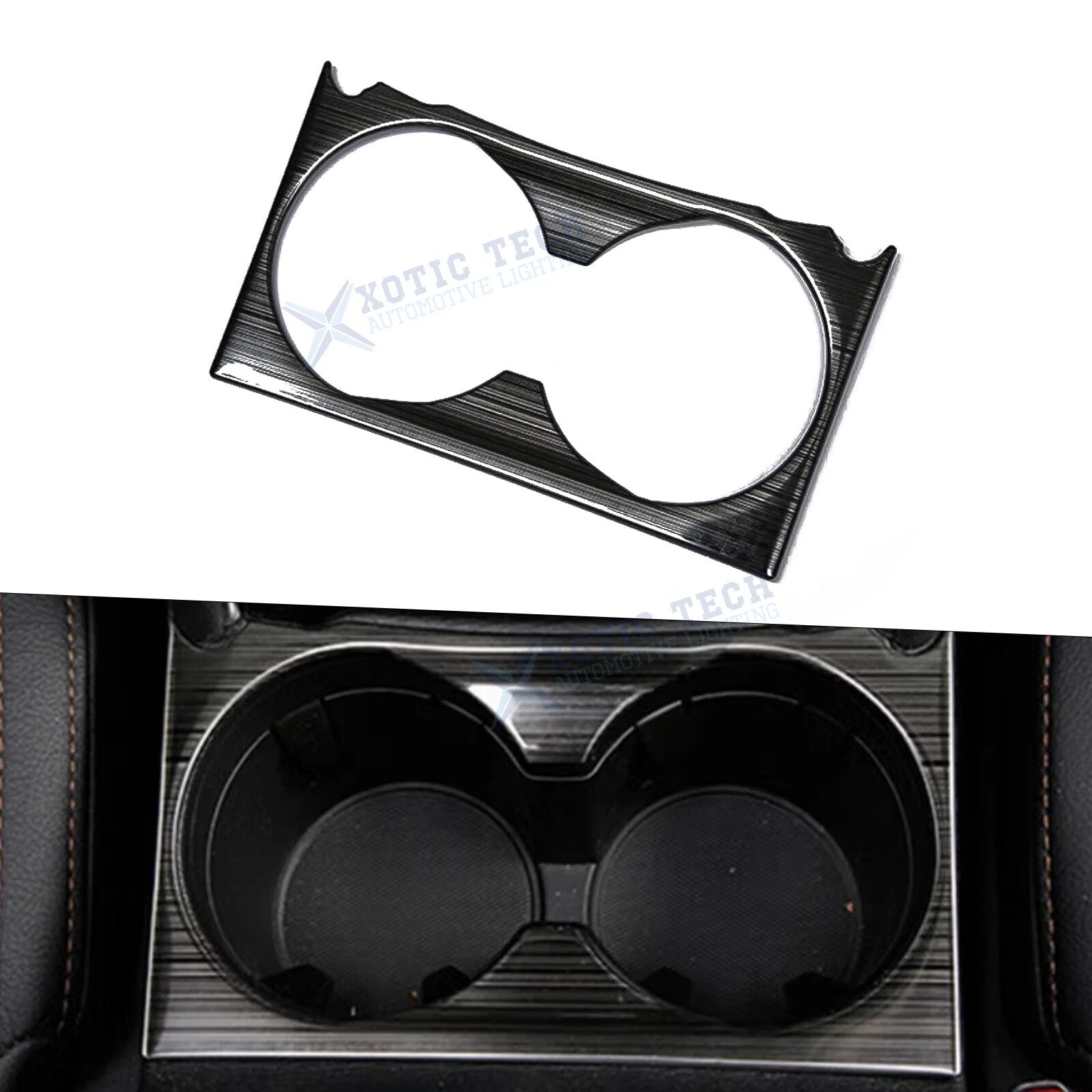 Black Titanium Interior Water Cup Holder Frame Cover for Mazda CX-5 (2017–2025)