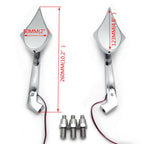 Spike Diamond LED Turn Signal Integrated Mirrors for Harley Touring Dyna (All Years)
