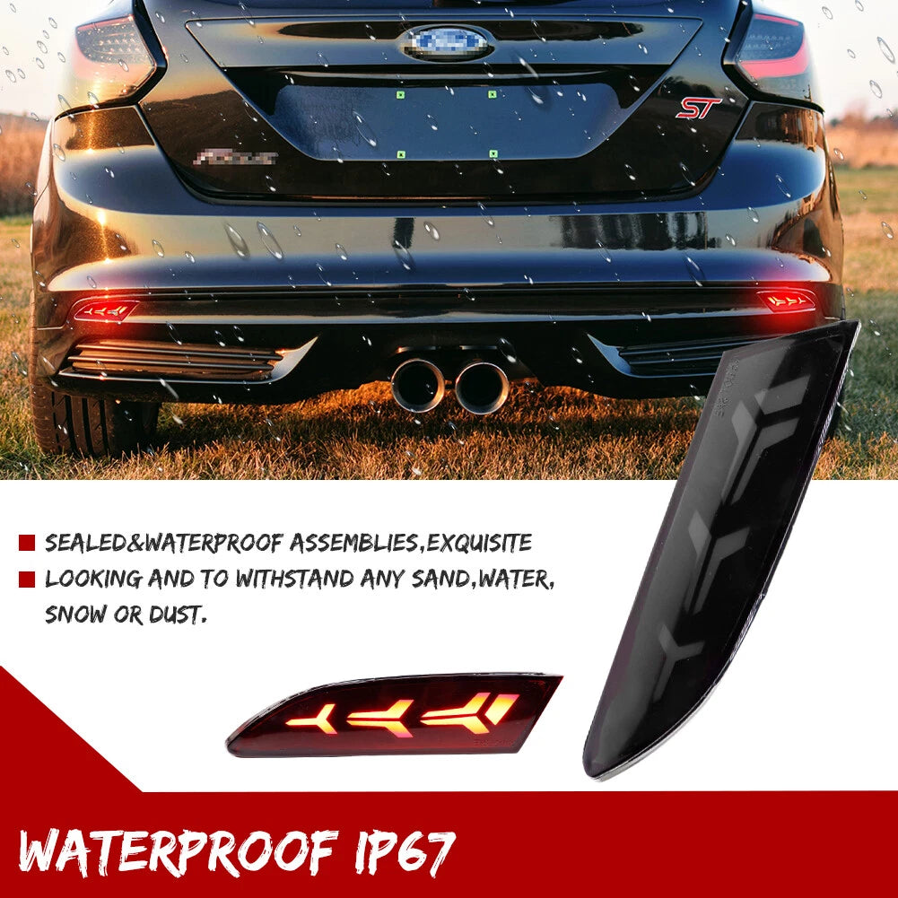 Smoked LED Sequential Tail Signal Lights for Ford Focus (2012–2014)