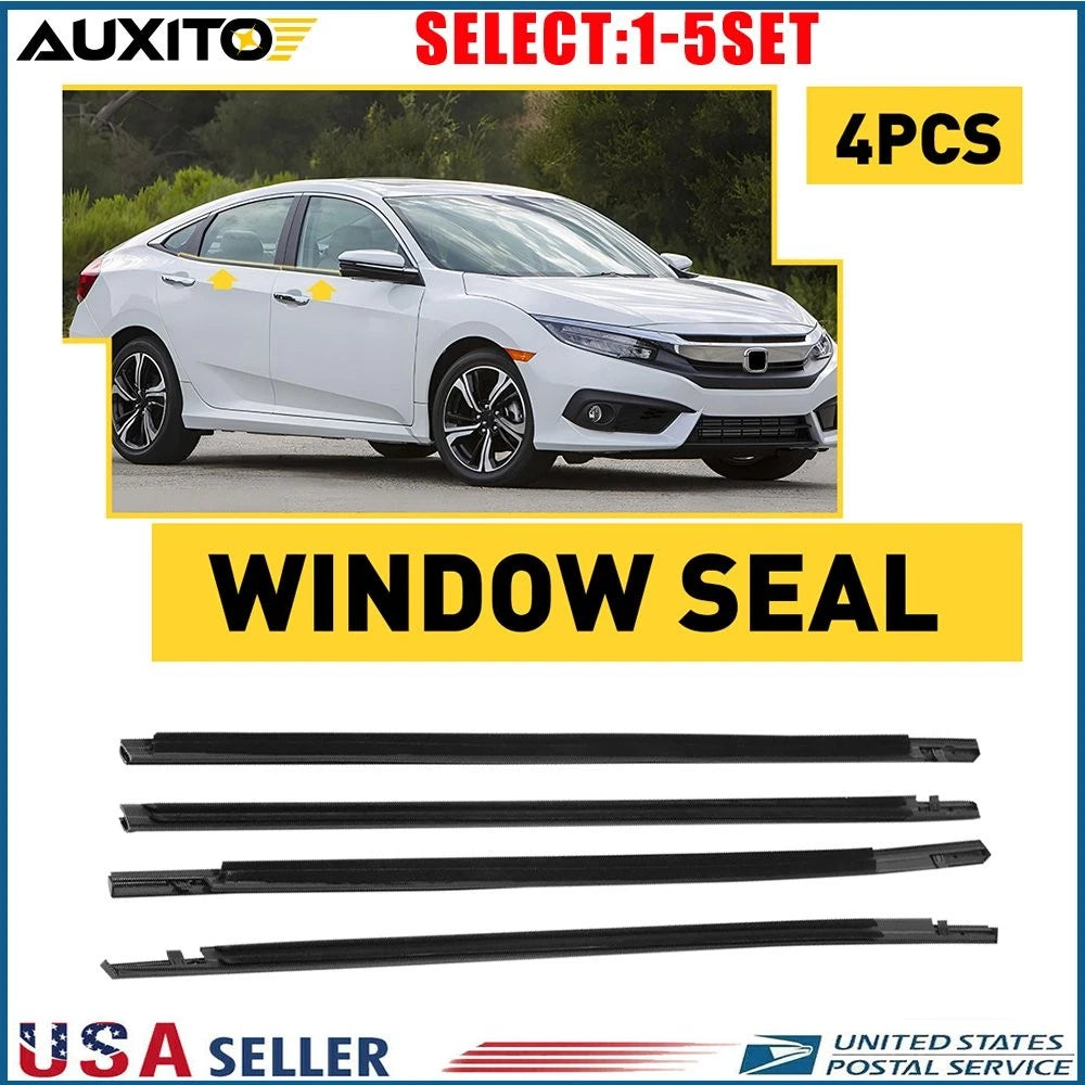 Outer Window Weatherstrip Molding Trim for Honda Civic Sedan (2016–2019)