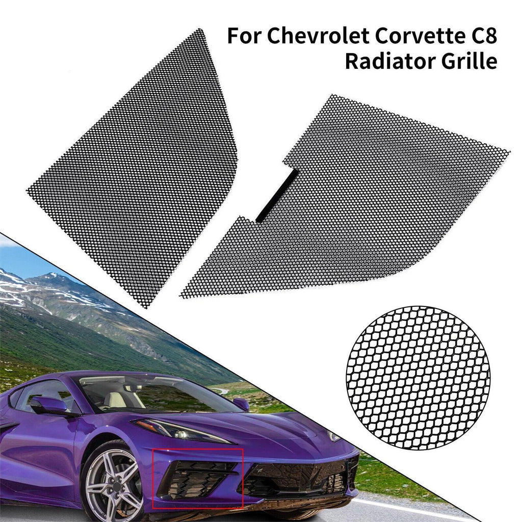 2X Front Grill Covers for Corvette C8 (2020–2024) - Radiator Guards, Steel