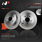 Pair Rear Brake Rotor & Pad + Brake Caliper for Lincoln MKX (2007–2015)