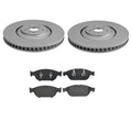SHW Performance Front Rotors & Brembo Low-Met Pads Brake Kit for A8 Quattro