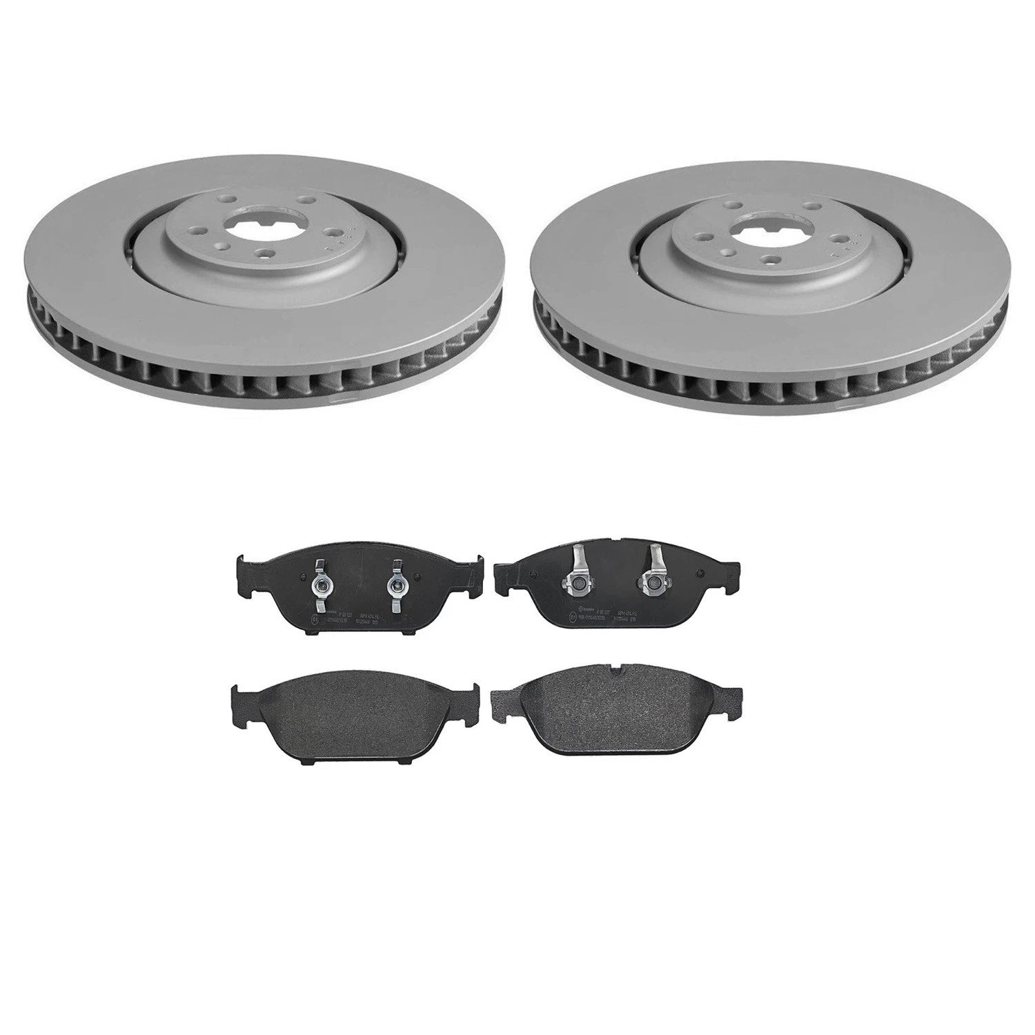 SHW Performance Front Rotors & Brembo Low-Met Pads Brake Kit for A8 Quattro