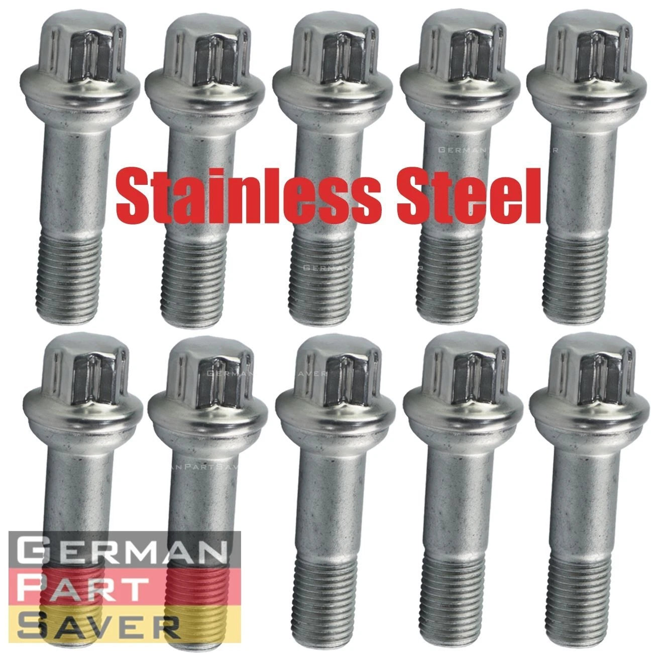 10PC Stainless Steel Wheel Lug Bolts for Mercedes W164 W166 X204 W221 C216