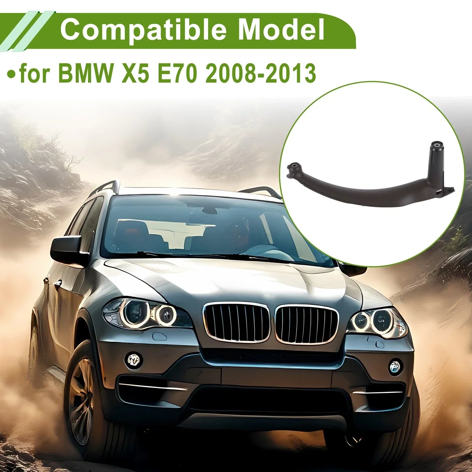 Door Panel Handle Pull Trim Cover Deep Brown for BMW X5 E70