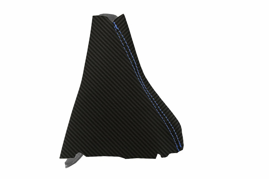 E Brake Boot Cover for BMW E60 (2004–2010) Carbon Fiber Black Blue Stitch