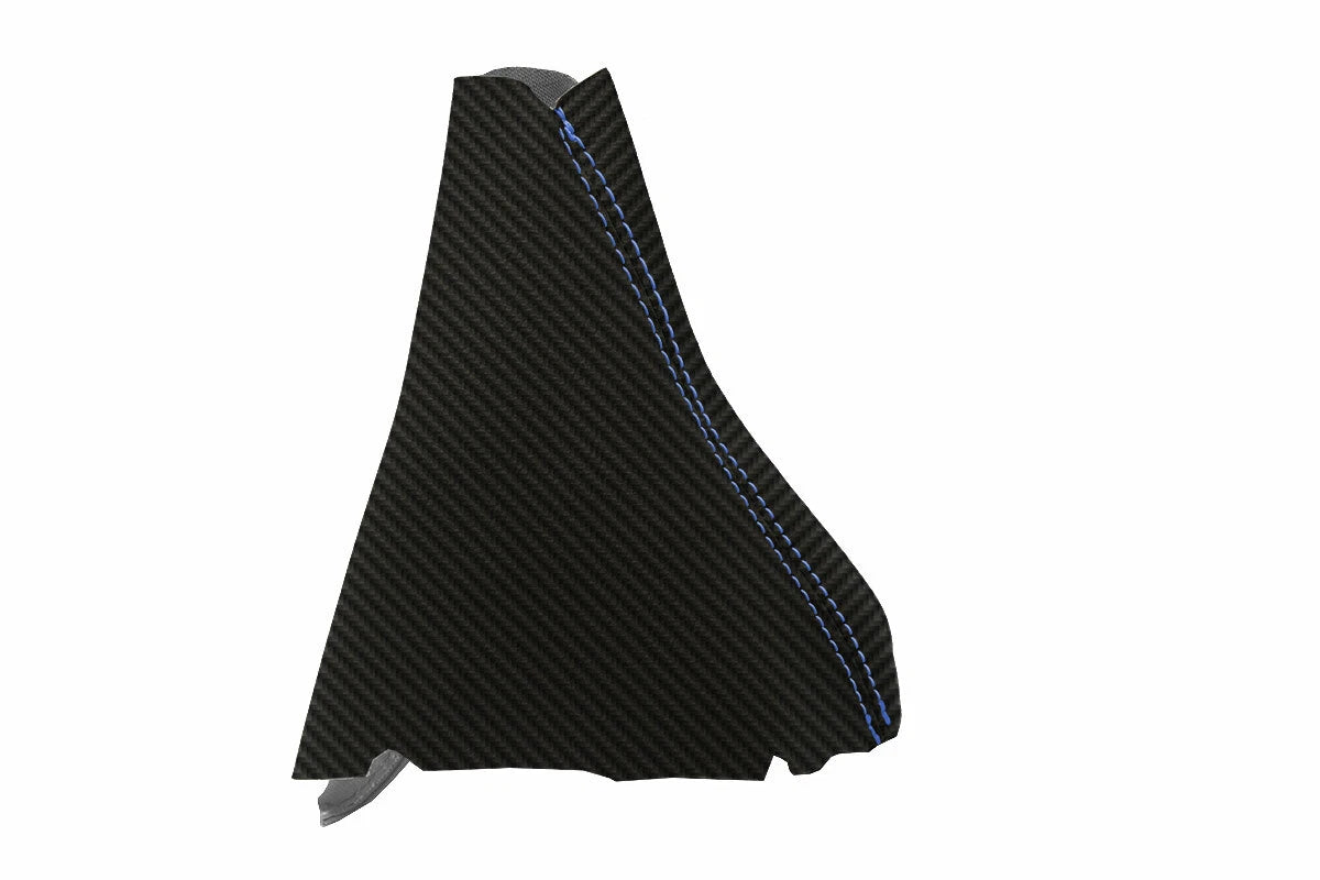 E Brake Boot Cover for BMW E60 (2004–2010) Carbon Fiber Black Blue Stitch