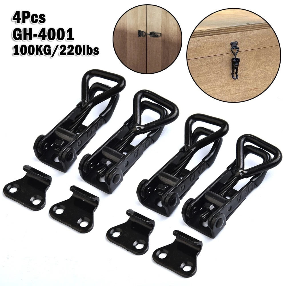 GH4001 Black Steel Hasp Catch Clip for Easy Installation