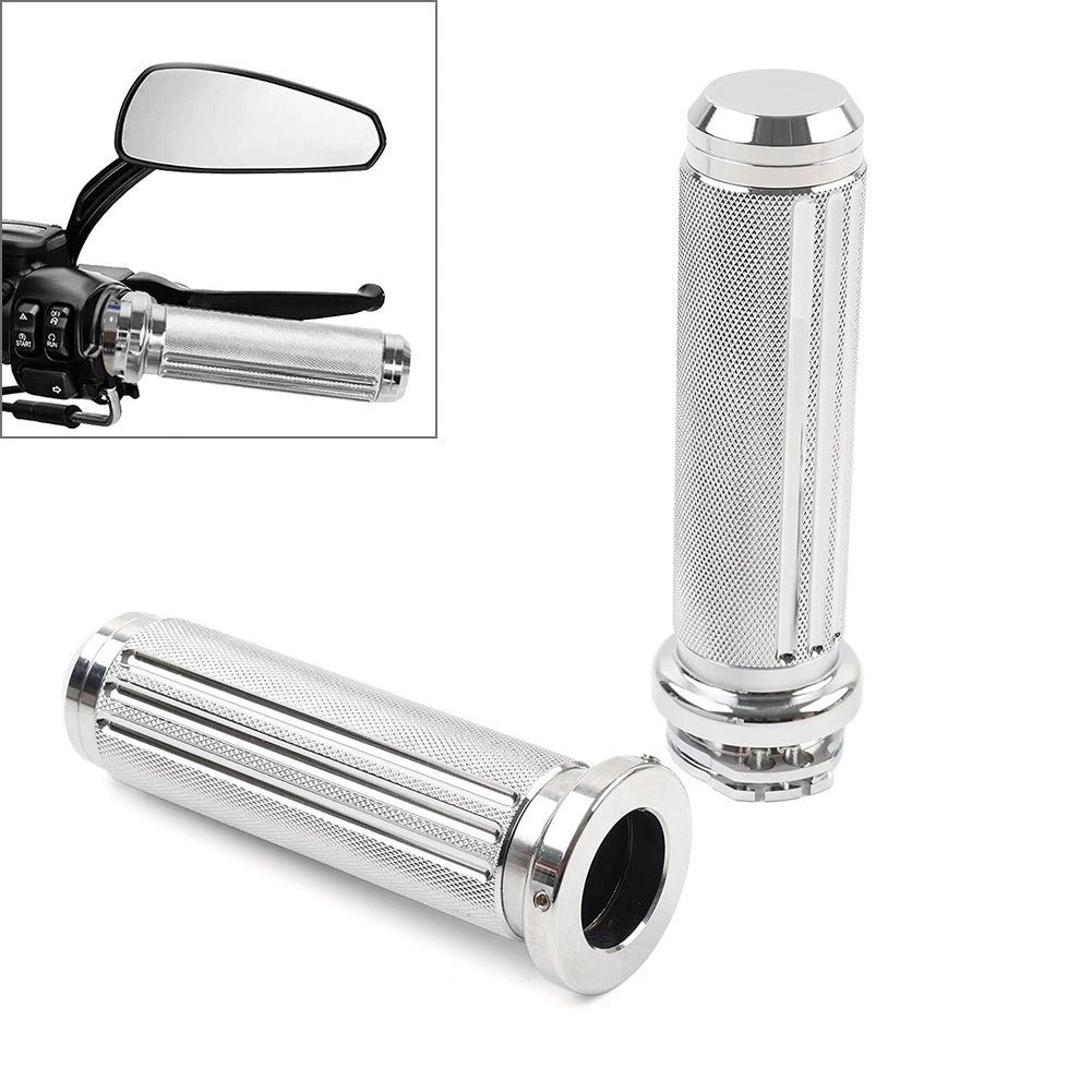Chrome Handlebar Hand Grips for Harley Heritage Softail Dyna (1991–2023)