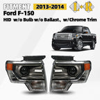HID Headlight Set for Ford F-150 (2013–2014) w/Chrome Trim, Left+Right Pair