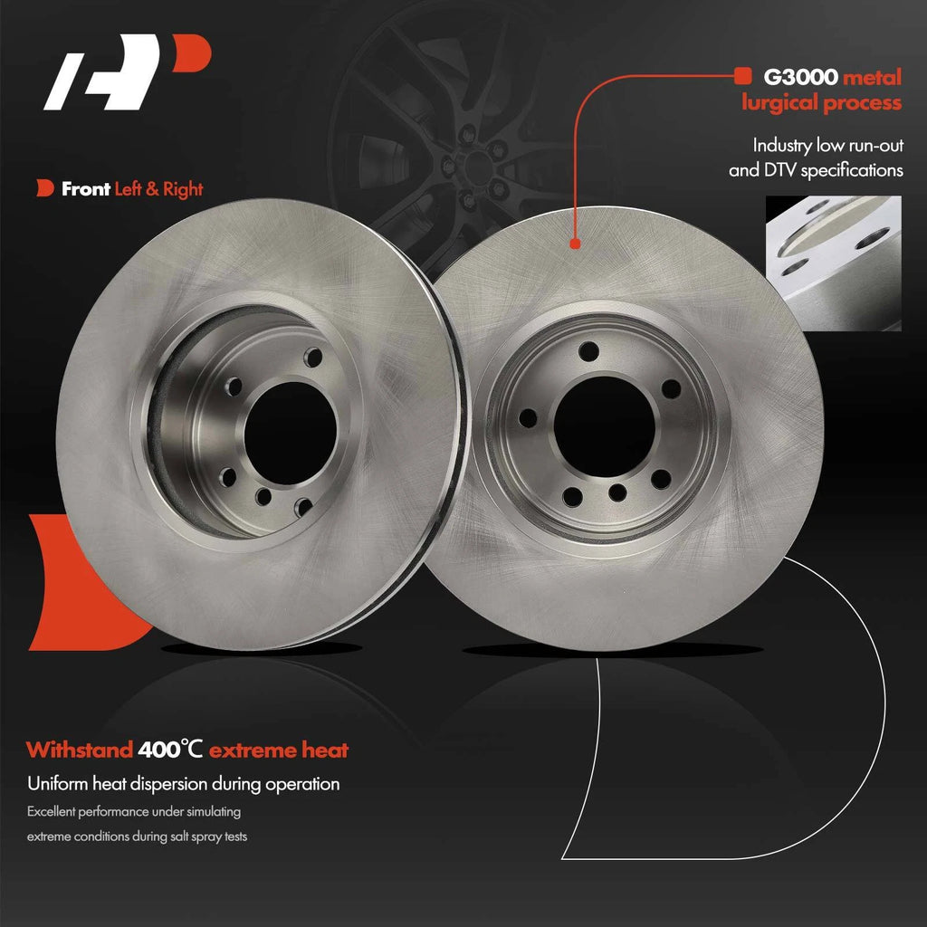 Front Disc Brake Rotors & Ceramic Pads for BMW E60 525i 2004-2007