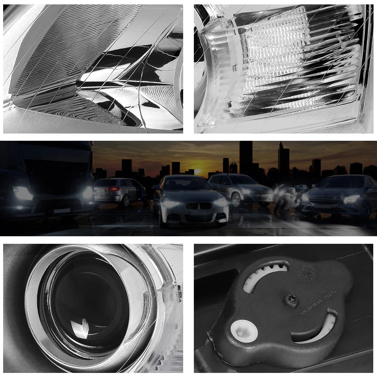 Projector Headlights for VW Passat (2006–2010) - Clear Corner Chrome