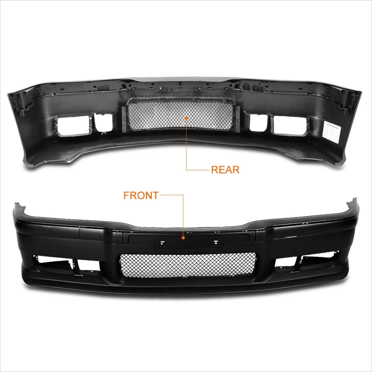 M3 Style Front Bumper Cover Lower Lip for BMW E36 3-Series (1992–1999)