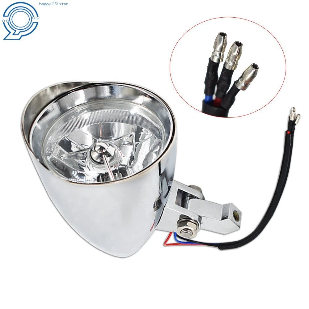 4.5" Chrome Visor Headlight Lamp for Dyna Bobber Chopper