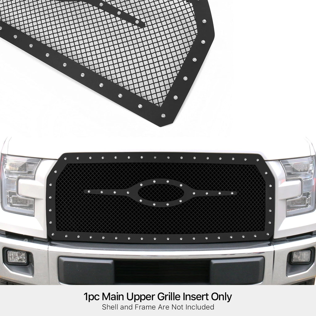 Stainless Black Mesh Grille Insert for Ford F-150 (2015-2017)