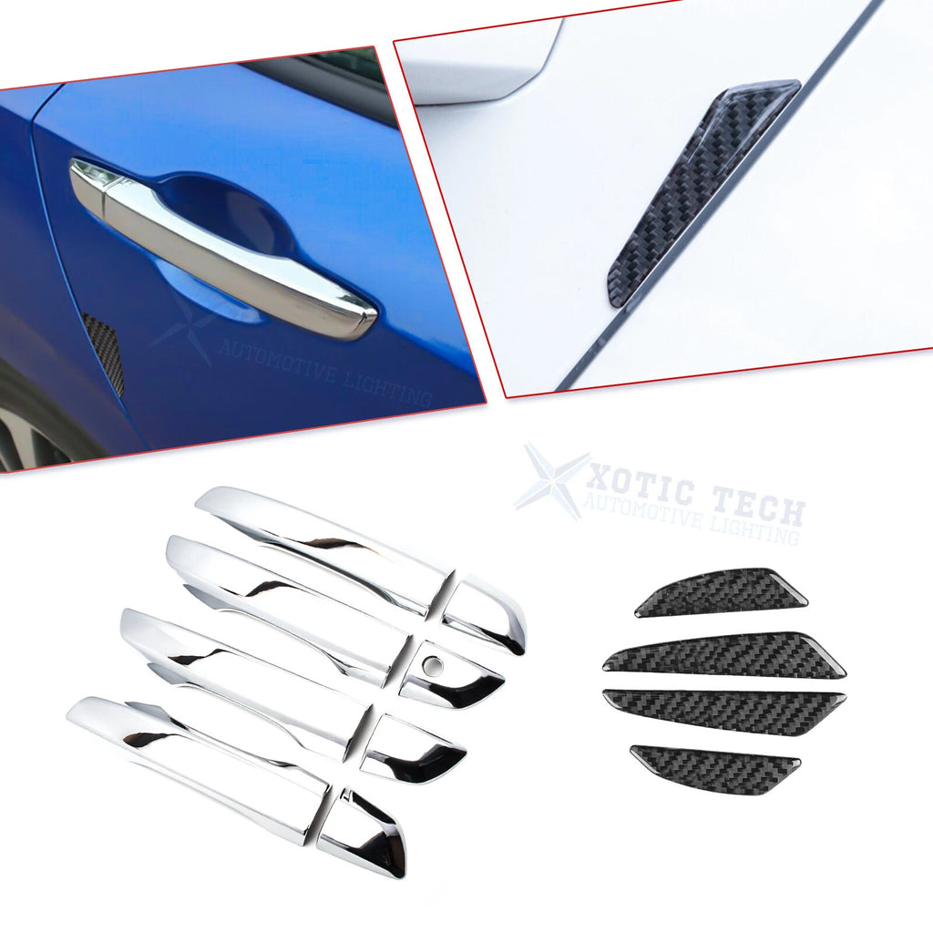 Chrome Silver Door Handle+Door Edge Protect Guard Trim for Honda Civic (2016–2021)