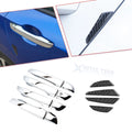 Chrome Silver Door Handle+Door Edge Protect Guard Trim for Honda Civic (2016–2021)