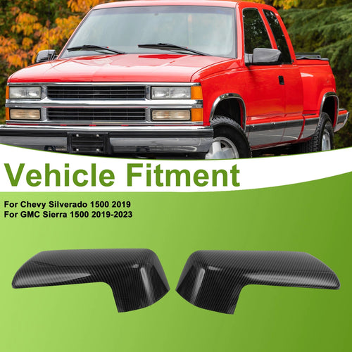 1 Pair ABS Mirror Cover Cap Carbon Grain for Chevy Silverado 1500 (2019) 84469252
