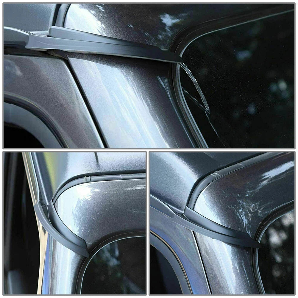 2X Water Rain Gutter Extension for Jeep Wrangler JL (2018–2021) Black