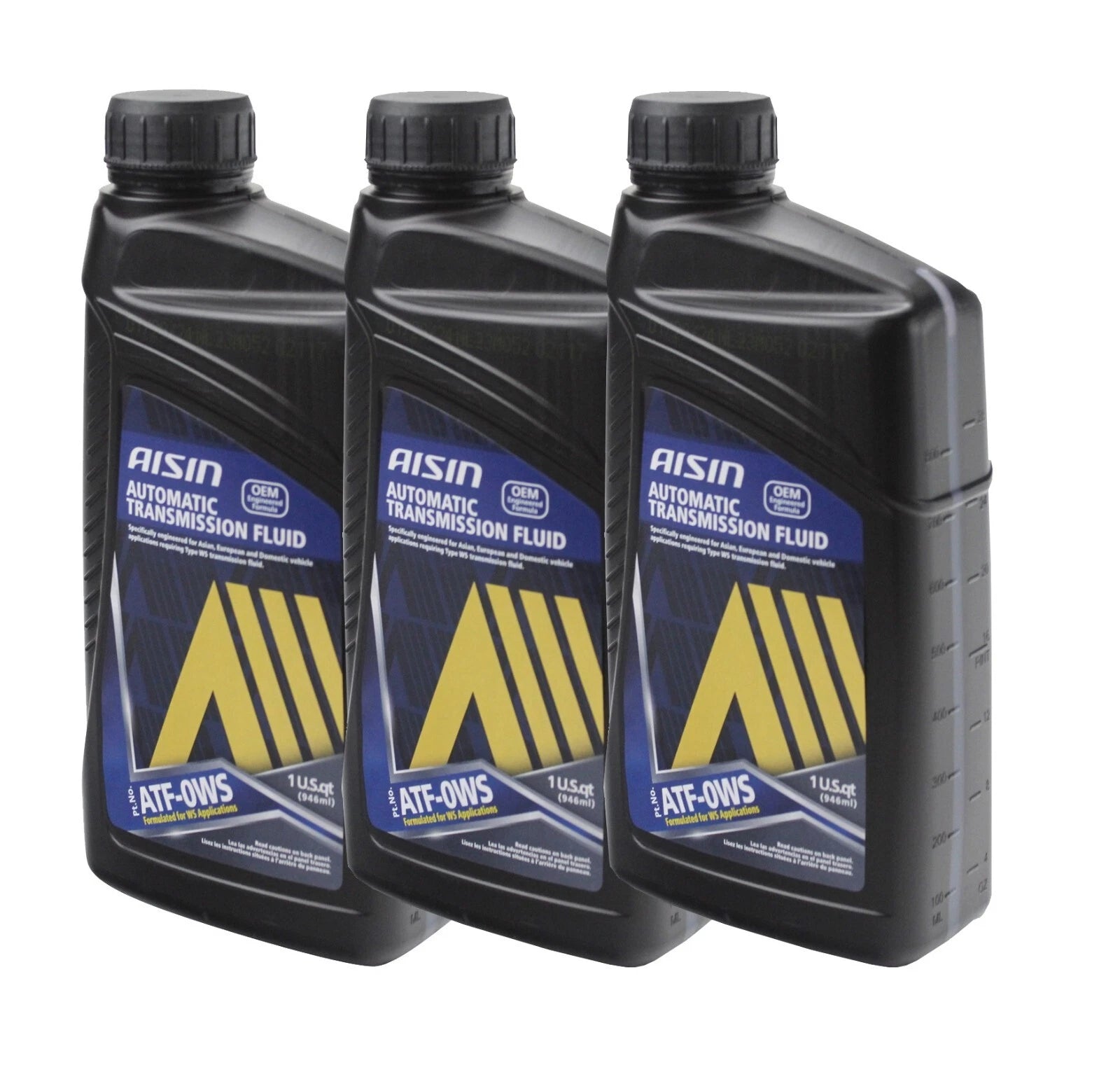 Set of 3 Aisin ATF-0WS Auto Trans Fluids for Cadillac Lexus Scion Toyota Volvo