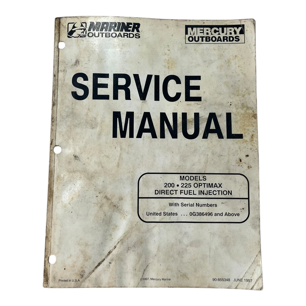 Service Manual for Mercury Mariner Outboards 90-855348, 200/225 Optimax (1997)