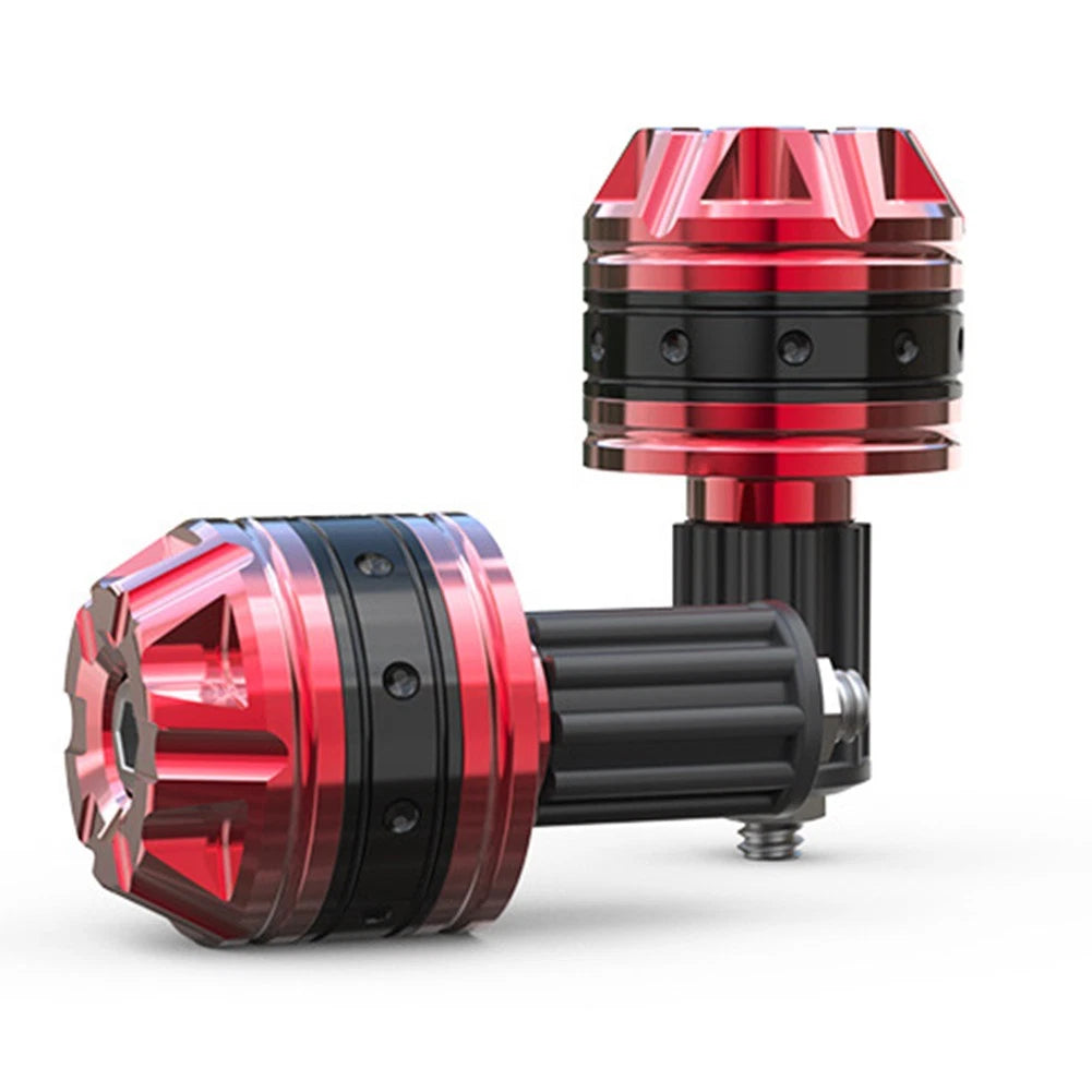 Handlebar Grips Bar End Cap Plugs for Scooter (Aluminum, Red)