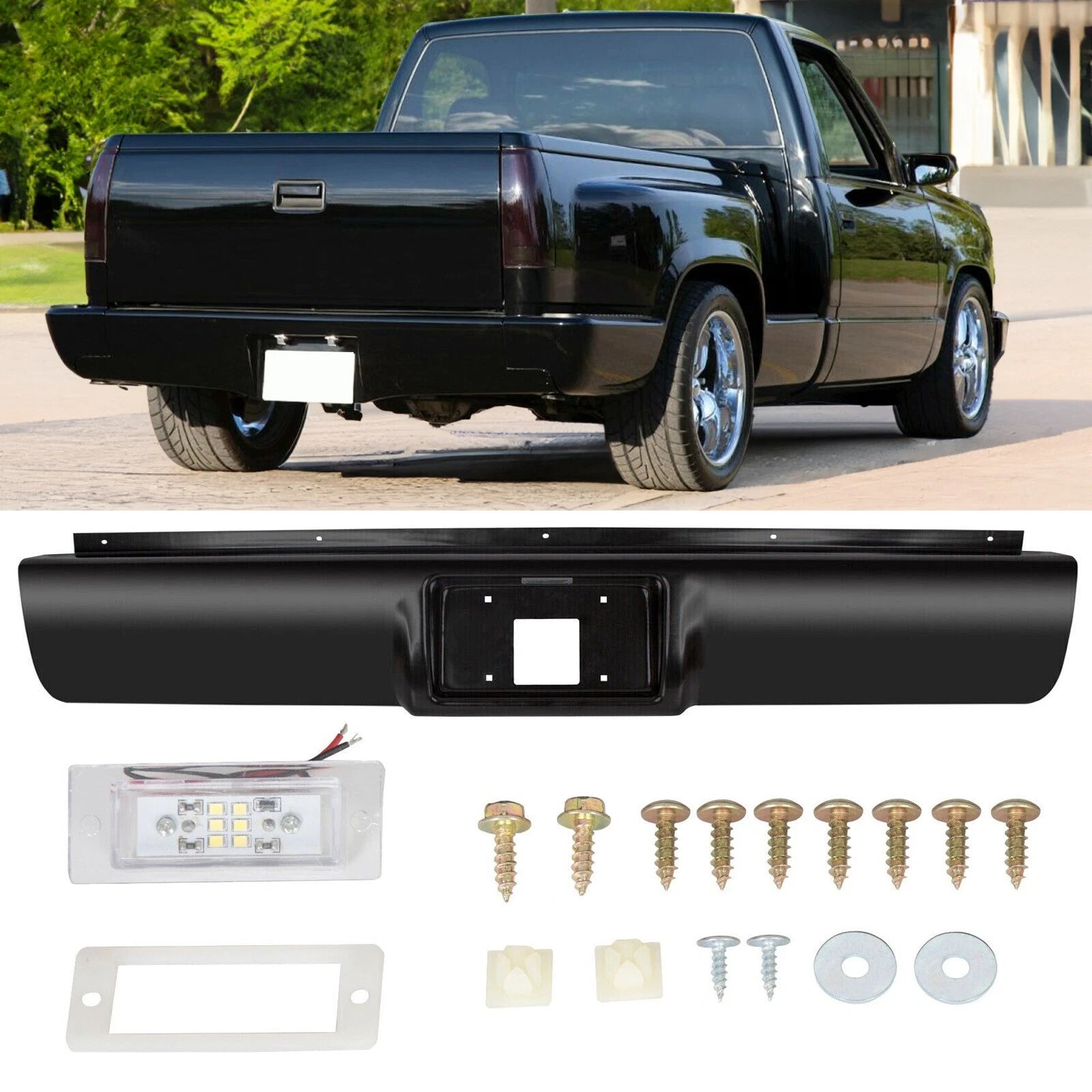 Rear Bumper Roll Pan for Chevy GMC C/K1500 2500 3500 (1988–1998)