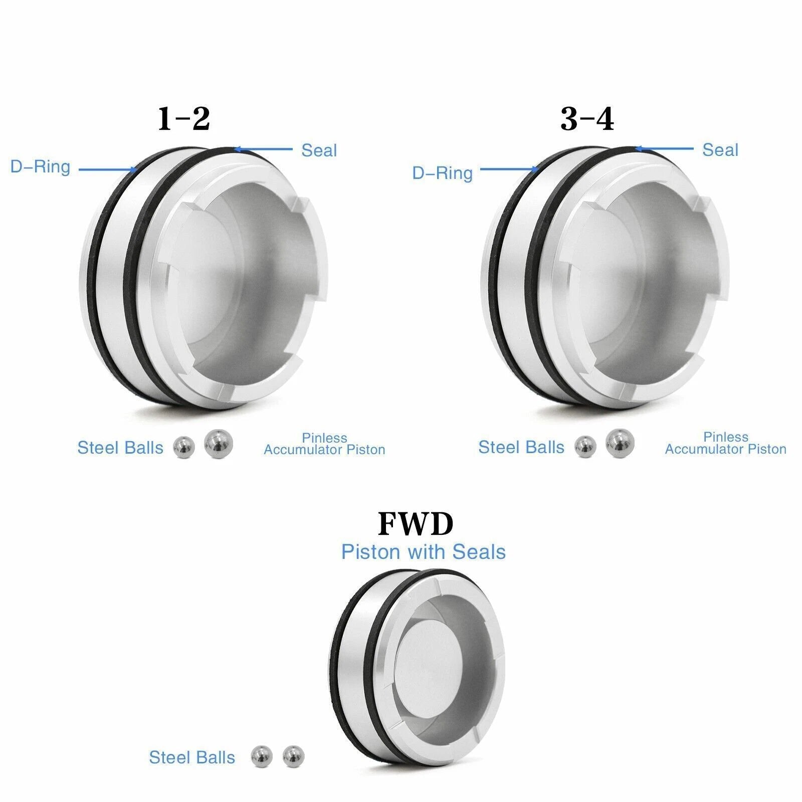 Pinless Forward Accumulator Piston Kit for 4L60E 4L65E 4L70E (Sonnax)