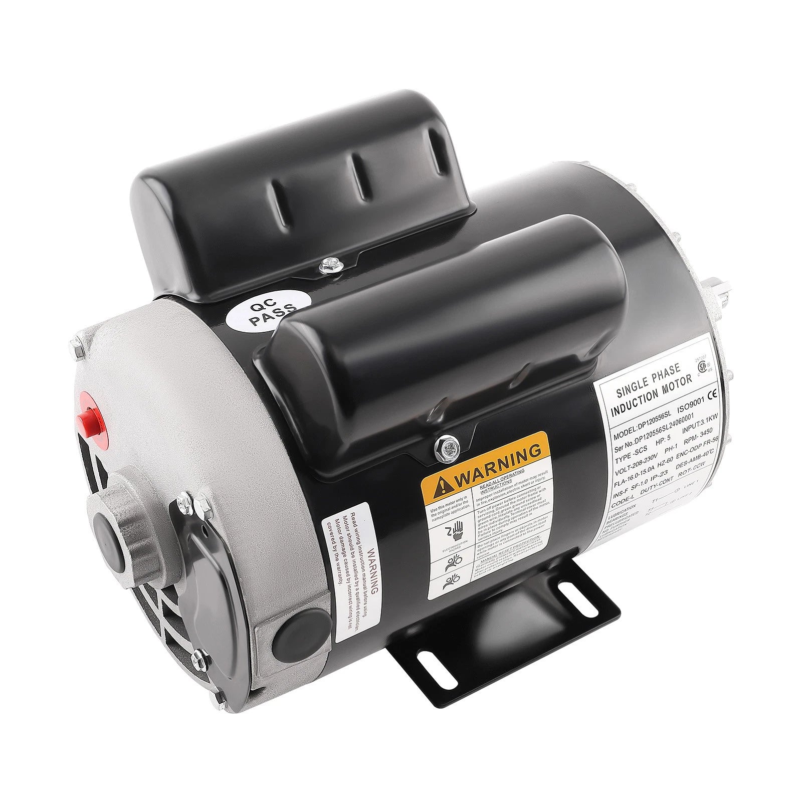 5HP Electric Air Compressor Motor 3450 RPM 56 Frame 5/8" Shaft 230V
