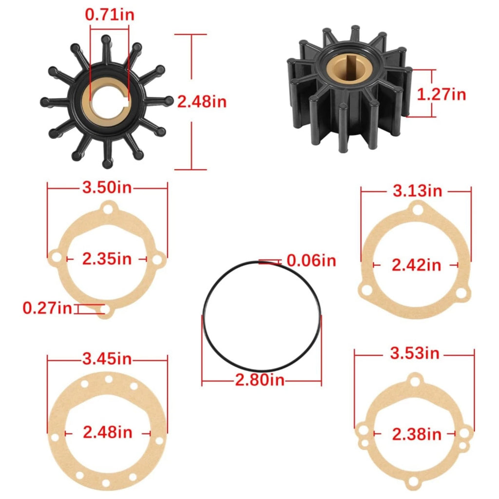 Impeller Kit for Pleasurecraft PCM Ford Engines 302 351 (With Water Pump) RA057007