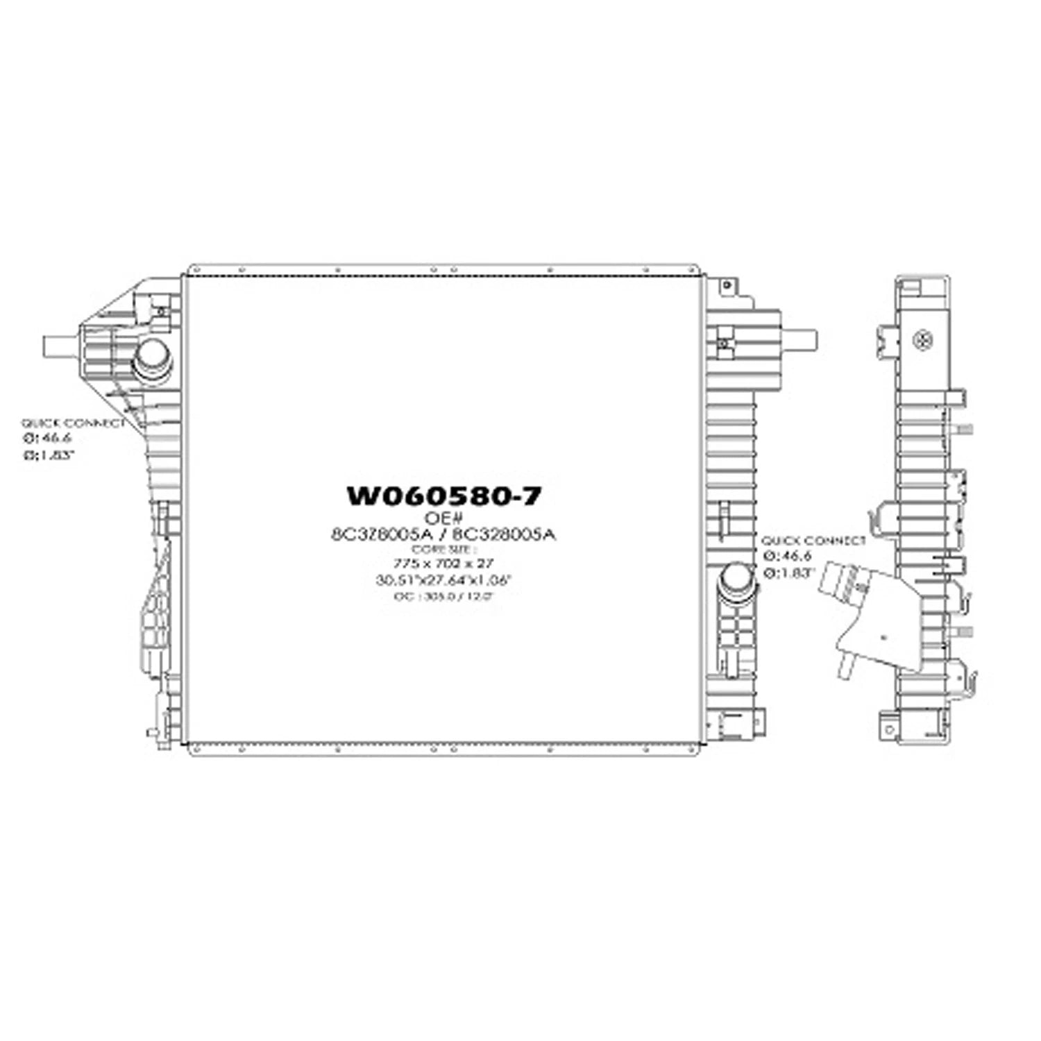 Replacement Plastic/Aluminum Radiator (See compatibility Chart)