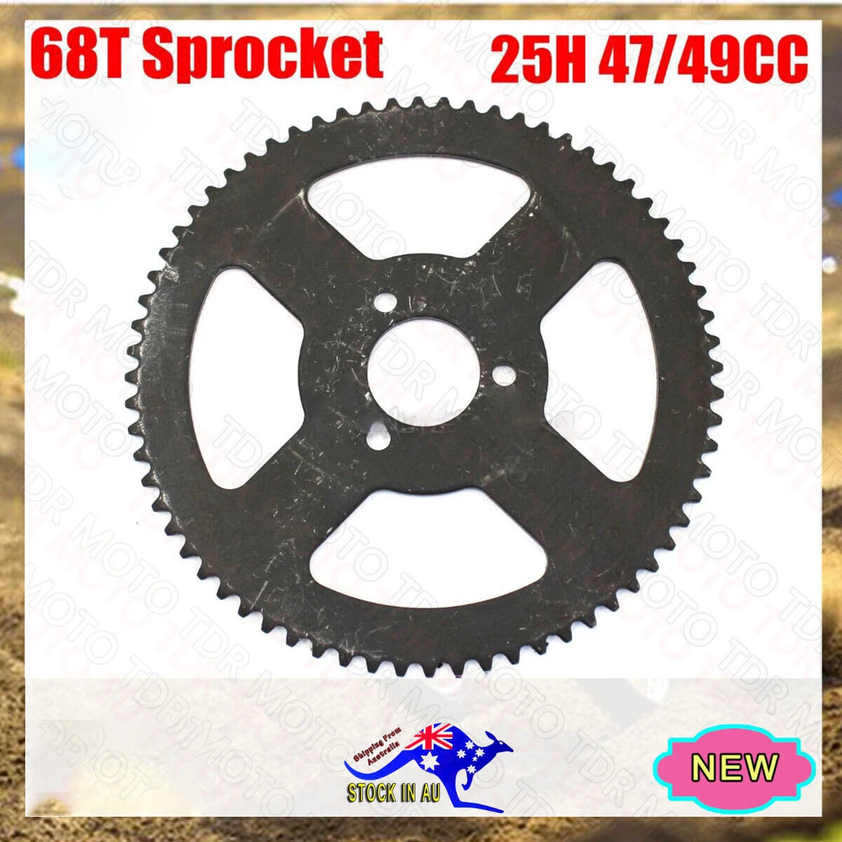 25H 68T 26mm Rear Chain Sprocket for 47cc 49cc Dirt Bike ATV (Mini)