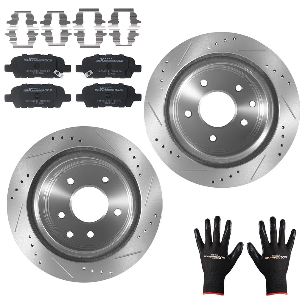 Rear Brake Rotors and Pads Kit for Nissan Qashqai X-Trail (2017–2019, 2005–2006)