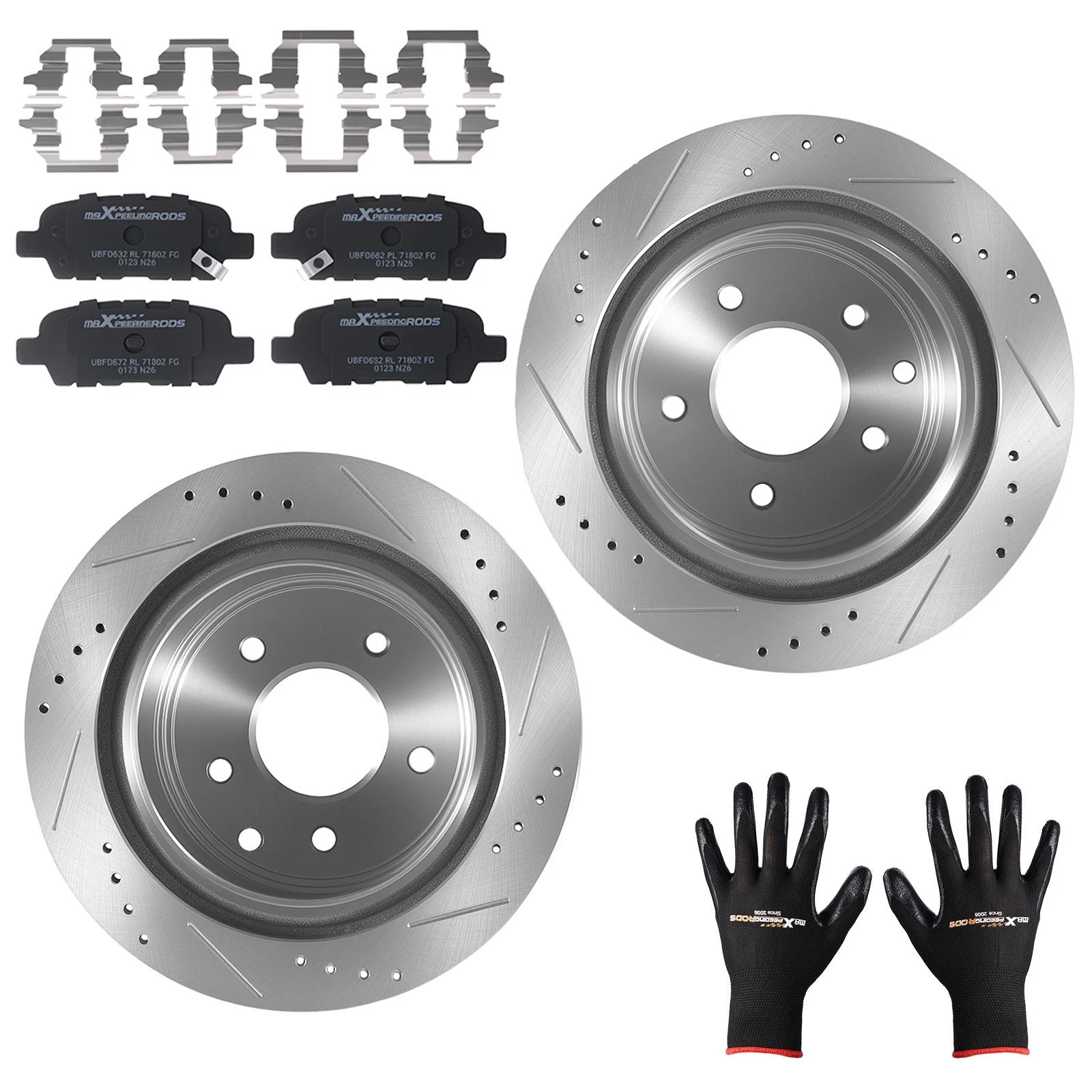 Rear Brake Rotors and Pads Kit for Nissan Qashqai X-Trail (2017–2019, 2005–2006)