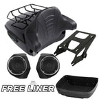 Trunk Rack Backrest Speakers for Harley Touring Road Glide (2014–2025)
