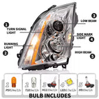 Halogen Headlight Pair for Cadillac CTS (2008–2015) - Left & Right, With Bulbs