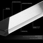 Set of 2 Pleated Step Bar Running Boards for Silverado Sierra Crew Cab (2007–2019)