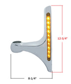 Headlight Brackets Pair for Peterbilt Hood Side L-Shaped Clear Amber LED (—)