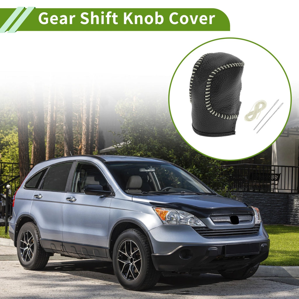 1 Pc Gear Shift Knob Cover for Honda CR-V (2017–2023) Black Beige Faux Leather