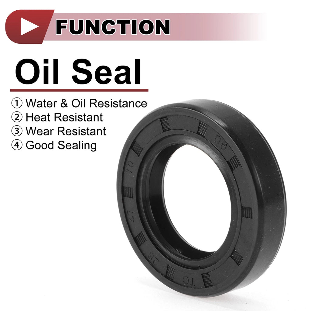 Set of 5 Rotary Shaft Oil Seals 28x47x10mm Nitrile Rubber 70 Durometer