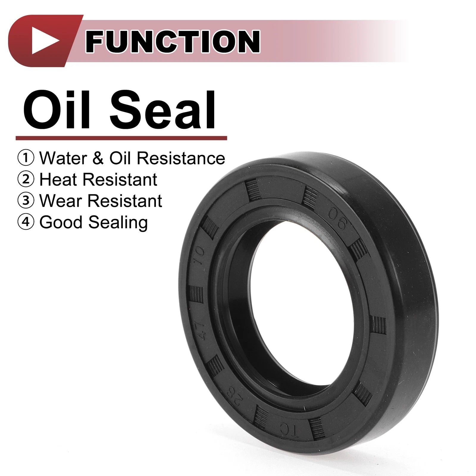 Set of 5 Rotary Shaft Oil Seals 28x47x10mm Nitrile Rubber 70 Durometer
