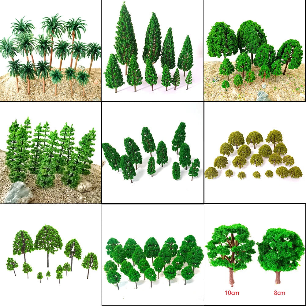 Mixed Model Trees for Railroad Train Diorama Scenery
