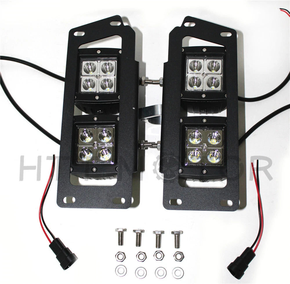 2X 80W CREE Dual LED Pods with Foglight Bracket for Dodge RAM 1500 2500 (2010–2023)