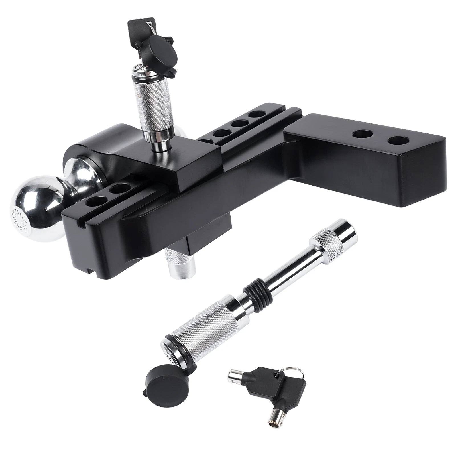 12,500 LBS Trailer Hitch for 2-inch Receiver (Solid Tube, 2" & 2-5/16" Balls)